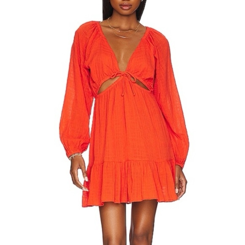 L*Space Orange Cutout Dress Mini